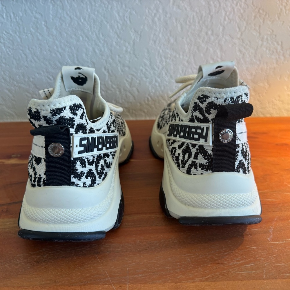 Steve Madden Black and White Knit Sneakers - Picture 3 of 7
